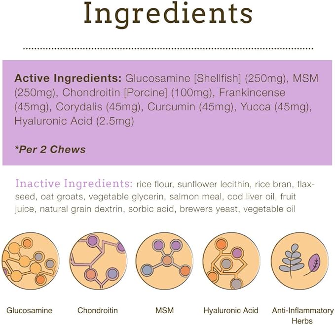 Herbsmith Sound Dog Viscosity Advanced Joint Support For Dogs, 60 Count Small