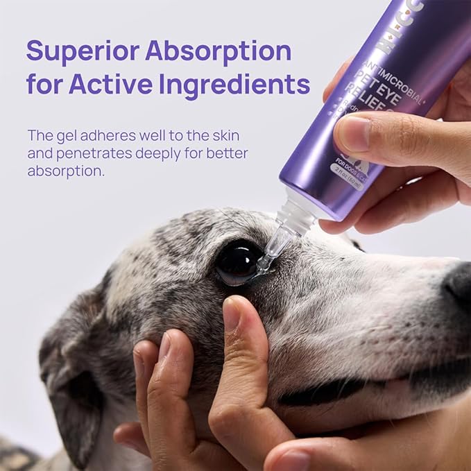 HICC PET Dog Eye Gel, Vet-Recommended Dog Eye Infection Treatment, Tear Stain Remover, Soothes Irritation, Moisturizes Dry Eyes, Pet Eye Drops Ointment Alternative for Dogs, Cats, Horses. 2 fl oz