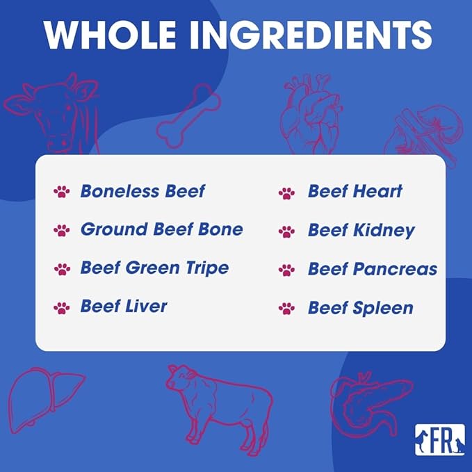 Freeze-Dried Raw Cat Food - Beef Formula, High Protein, Grain-Free, Whole Ingredients, No Additives, Meal Mixer or Topper - Supports Healthy Digestion, Coat, and Joints