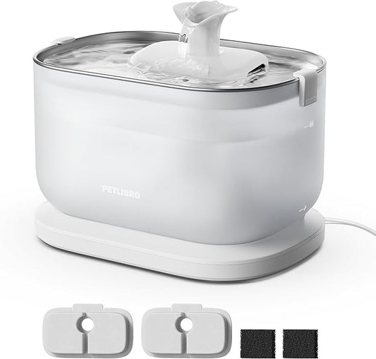 PETLIBRO Cat Water Fountain, Wireless Pump Cat Fountain, 2.5L/84oz Pet Water Fountain for Cats Indoor Stainless Steel, Cat Water Dispenser with Two Flow Modes, Pet Fountain for Drinking Easy Clean