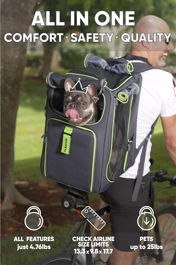 Cat Backpack Carrier & Dog Car Seat for Small Pets Up to 25 lbs - Expandable Cat Carrier Backpack with Safety Leash and Breathable Mesh - Waterproof for Travel - 3 in 1