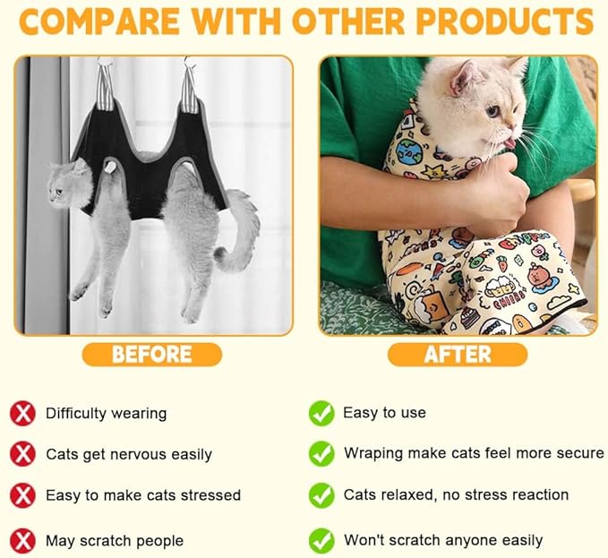 Cat Grooming Wrap, Self-Adherent Soft Cat Blanket to Wrap, Nail Clipping, Anti-Bite, Anti-Scratch, Anti-Escape Calming Wrap (Dalmatian Print, 6-10 lbs)