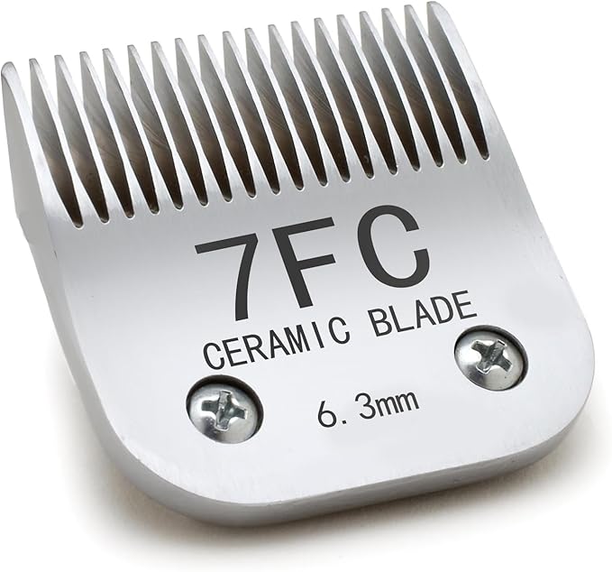 7FC Silver Detachable Clipper Ceramic Blades, Dog Grooming Clipper Replacement Blades Compatible with Dog Clippers, KM Series Clippers, Most A5, Size-7FC, 1/8-Inch Cut Length (3.2mm)