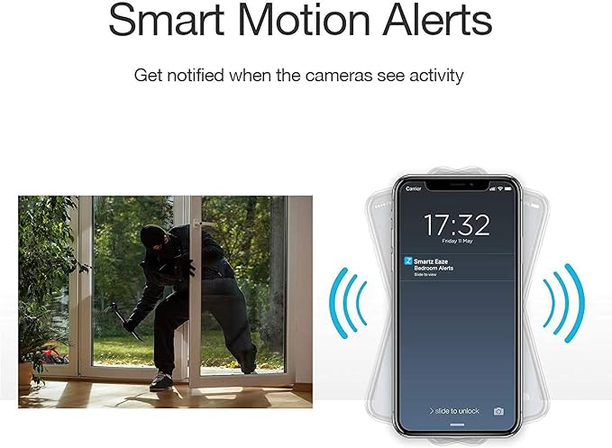 Zmodo 1080p 3pack Mini WiFi Camera, Two-Way Audio, Video Baby Monitor, Black with White, 3 Count (Pack of 1) (ZM-SH75D001-WA-3)