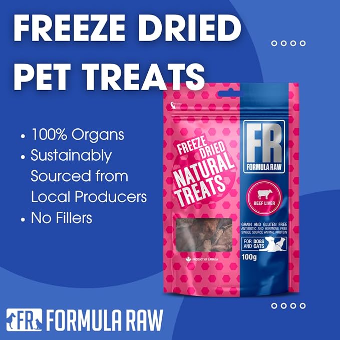 Freeze-Dried Beef Liver Pet Treats – Single Ingredient, High Protein Natural Snack for Dogs and Cats – Grain-Free, All Life Stages, Training & Reward Use