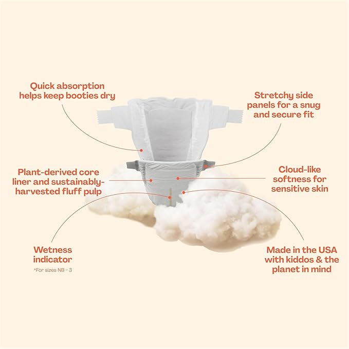 Hello Bello Premium Diapers Size 6, 68 Count Disposable, Extra-Absorbent, and Hypoallergenic Baby Diapers with Snug and Comfort Fit, Sunnyside Up Pattern Value Pack