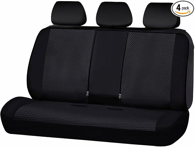 Flying Banner Neoprene Rear Bench car seat Covers car seat Protectors Split 40/60 60/40 (Solid Black, Neoprene)