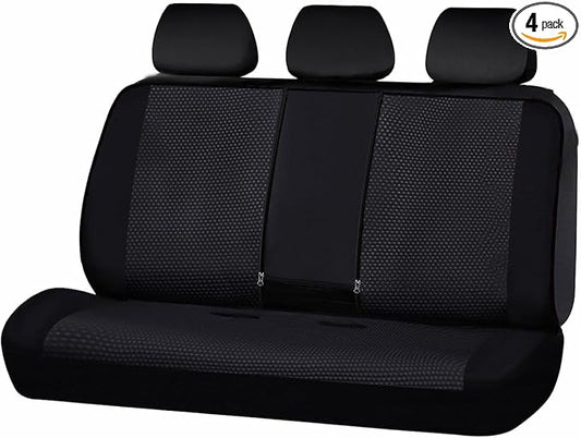 Flying Banner Neoprene Rear Bench car seat Covers car seat Protectors Split 40/60 60/40 (Solid Black, Neoprene)