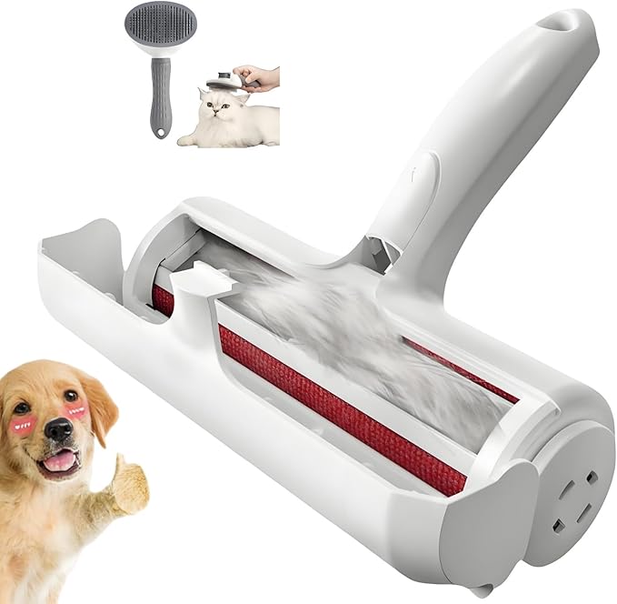 Roller Pet Hair Removal Tool，Reusable Lint Roller - Cat and Dog Hair Remover for Furniture，Dog Brush for Shedding，Portable Multi-Surface Fur Removal Tool (Sofas,Carpets,Clothing,Bed Sheet)