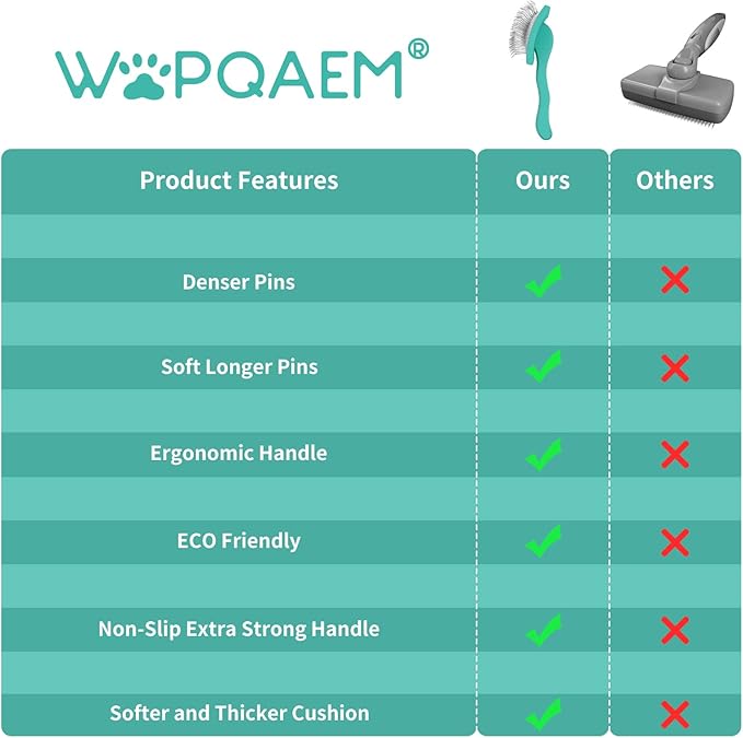 Slicker Brush for Dogs, Long Pin Dog Grooming Brush for Goldendoodles, Poodles, Doodles & More, Includes Bonus Pet Comb, Perfect for De-Shedding, Dematting & Reducing Tangles. Large, Green