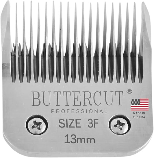 Geib Buttercut Detachable Replacement Dog Clipper Blade - Size 3F, Stainless Steel Long-Lasting Sharp Edges, 1/2-Inch Length, Compatible with Andis A5, Oster A5, Wahl KM10, Size-3F Dog Grooming Blade