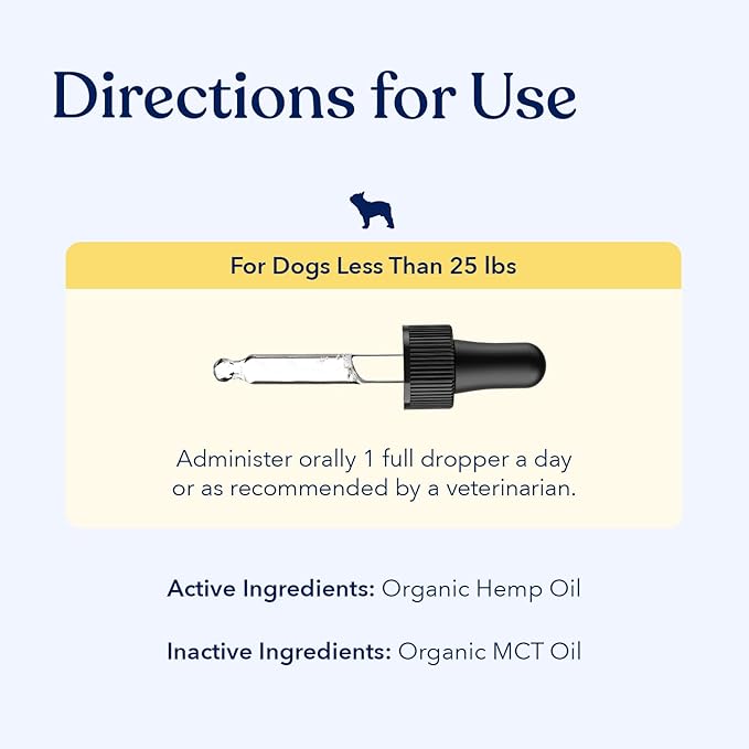 Honest Paws Hemp Oil for Dogs - Natural Hemp Seed Oil Calming Purity Drops for Dogs - Rich in Omega 3 6 9 to Promote Healthy Bones, Joint Support, Relaxation, Managing Normal Stress - Made in The USA