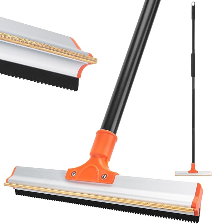 Carpet Rake for Pet Hair Removal, 57'' Long Handle Dog and Cat Hair Remover Tool to Fluff Rug, Stair Carpets and Couch Cleaning Rake