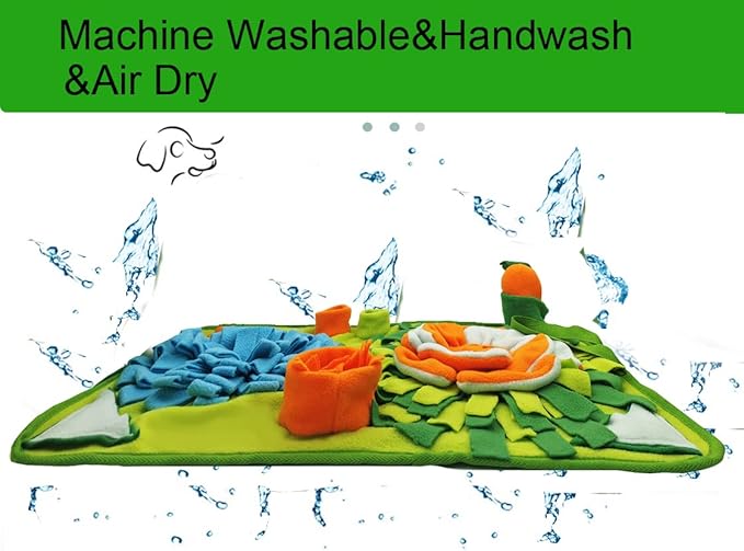 Dogs Snuffle Mat Pet Feeding Mats Puppy Sniffing Pad,Cat Doggies Interactive Puzzle Toys for Multiple Breeds Encourages Natural Foraging Skills,Training and Stress Release (Light Blue)