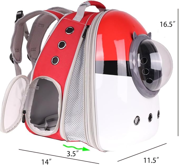 Front Expandable Cat Backpack Carrier Large Cat Backpack Fits Up to 20 lbs, Backpack for Cats Kitten Small Puppy, Airline Approved Cat Bubble Backpack, Space Capsule Astronaut Backpack Carrier