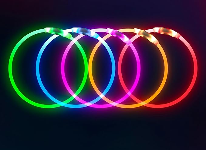 Led Dog Collar, BSEEN USB Rechargeable Flash Dog Necklace Light, Pet Safety Collar Makes Your Beloved Dogs Be Seen at Night for Small Medium Large Dogs(Orange)