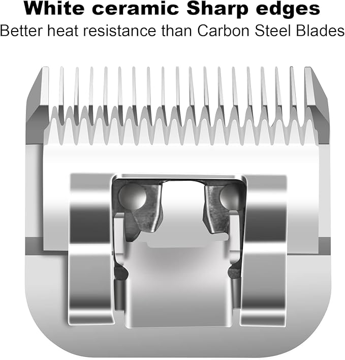 Detachable Pet Dog Grooming Clipper Ceramic Blades,Compatible with Size-15 Cut Length 3/64-Inch(1.2mm),Compatible with andis/Oster A5/Wahl KM10 Series Clippers