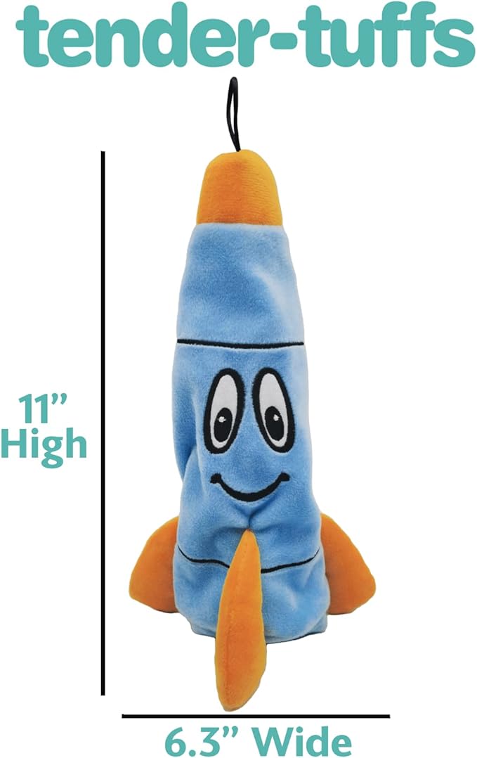 SmartPetLove Snuggle Puppy Tender-Tuffs - Rocco Rocket Water Bottle Dog Toy - Bottle Cover Dog Toy