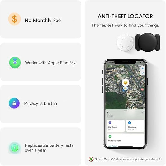 GPS Tracking Devices, 1PCS Tracker Device for Vehicles Work with Find My (iOS Only), Car Tracker Device Hidden with Magnetic Case, No Monthly Fee, GPS Tracker for Vehicles (Black)