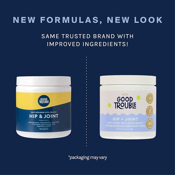 Good Trouble Pets Hip & Joint Supplement for Dogs - Bacon & Chicken Flavor, 30 Chews - Enhance Joint Health & Mobility for Your Canine Companion (Packs of 3)