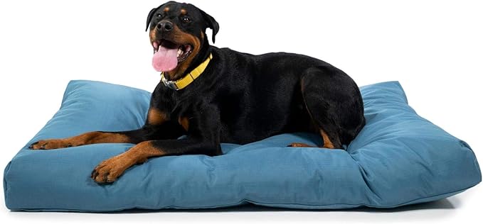 K9 Ballistics Tough Rectangle Pillow XL Dog Bed - Removable Cover, Washable, Durable & Water Resistant Dog Bed Made for X-Large Dogs 54"x38", Blue Quartz