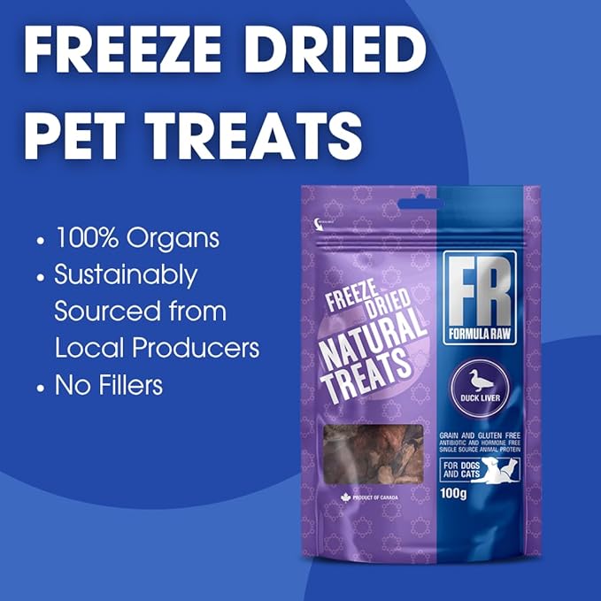 Freeze-Dried Duck Liver Pet Treats – Rich in Iron and Nutrients, Natural Single Ingredient Snack for Dogs and Cats – Grain-Free, Protein Packed
