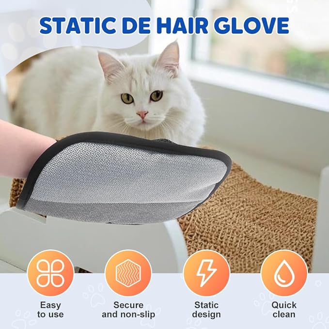 Pet Hair Removal Glove for Dogs Cats,Upgrade Electrostatic Pet Hair Remover Removal Gloves for Couch Clothes Carpet