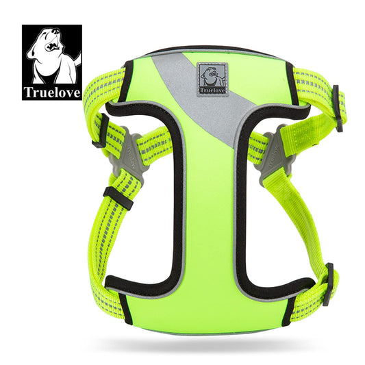 TRUE LOVE Dog Harness TLH5991 Anti Pull Safety Vest Step-in Style Harness for More Comfort and Less Tug Reflective Pet Harness by Truelove Neon Yellow