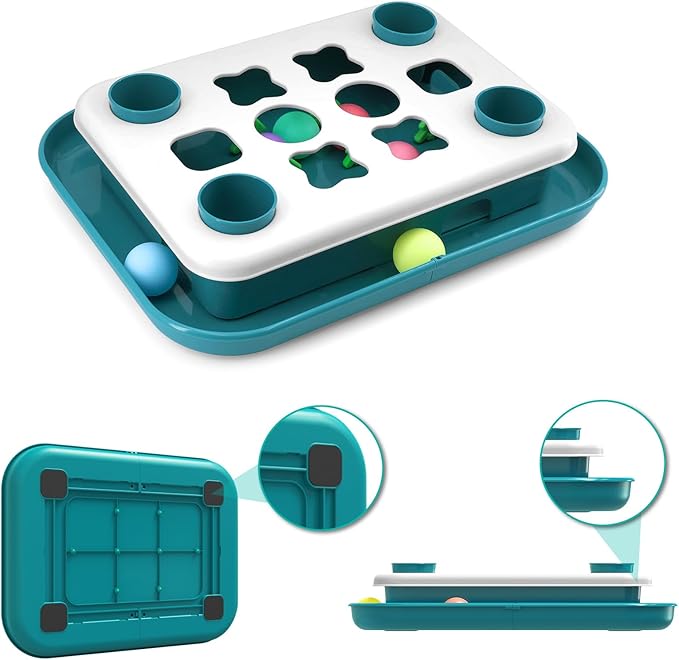 Cat Puzzle Toys for Indoor Cats Mind Game Ball Track Kitten Food Puzzles Toy Sensory Activity Cat Enrichment Toys Treat Feeder Entertainment Mental Stimulation Kitty Gift