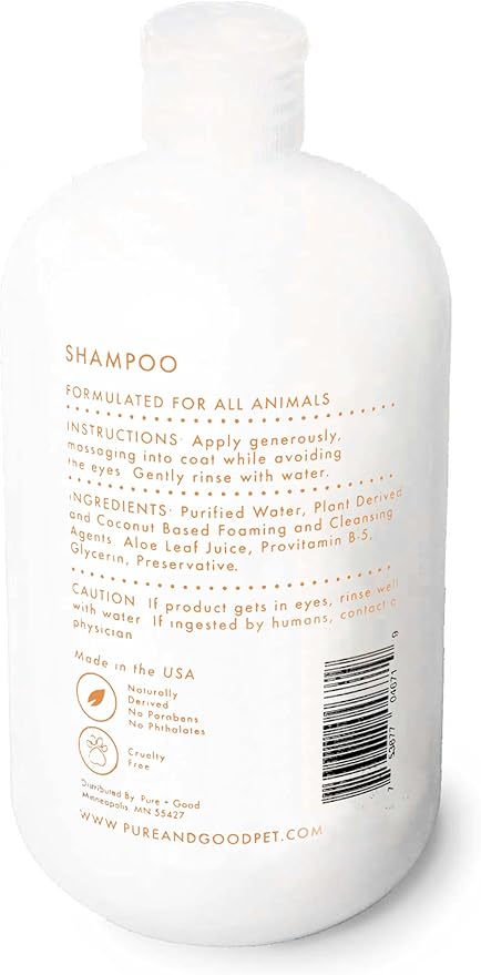 Scent Free Shampoo and Conditioner Set, Formulated for All Pets, Gentle and Cleansing, Made in The USA, Cruelty Free, 16 fl oz