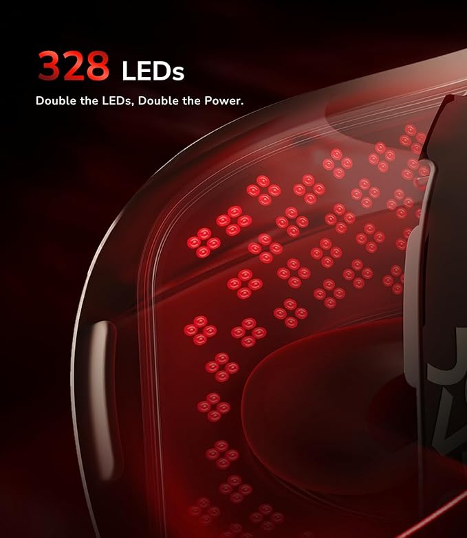 JOVS Red Light Therapy Mask for Face, LED Face Mask with Near-Infrared Light, Rechargeable, 4 Modes, Portable Anti-Aging Skin Care Device for Home Use