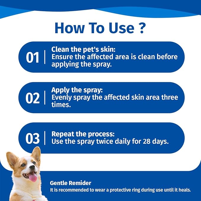 Hot Spot Spray for Dogs and Cats, Itch Relief Spray and Hot Spot Treatment for Irritated Dry Itchy Skin, Allergies, and Dermatitis for Dogs & Cats, 2.02oz