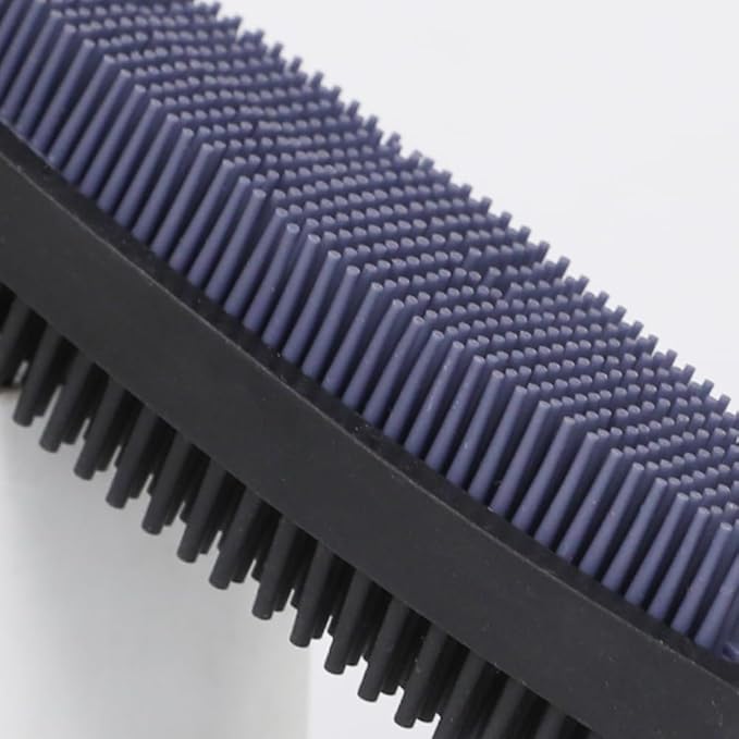 Rubber Pet Hair Removal Brush for Couch Clothes Dog Cat Pet Hair Carpet, Also Used as Dog Cat Bath Brush with Massage Effect(black)