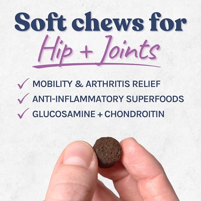 healthybud Hip and Joint Dog Chew - Glucosamine Soft Beef Liver Bites for Senior Dogs, Arthritis Support (4.6oz (2-Pack))