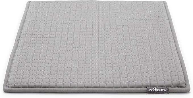 Paw Inspired Cooling Orthopedic Crate Pad for Dogs, Washable Memory Foam Dog Cooling Mat (23x17 Inch XS/Small Size for 24 Inch Kennel, Gray)