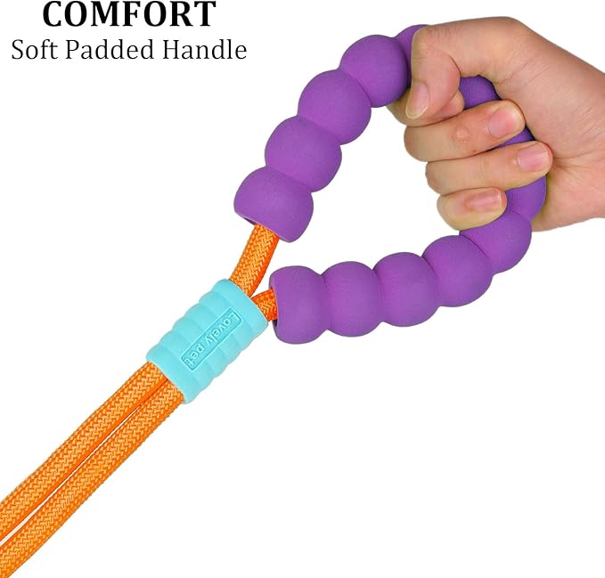 JSXD Dog Leash,5 FT Heavy Duty Dog Training Leash,Double Handle Comfortable Padded Hands Free Dog Leash,Adjustable Crossbody Waist Leash for Small Medium Large Dogs(Orange)