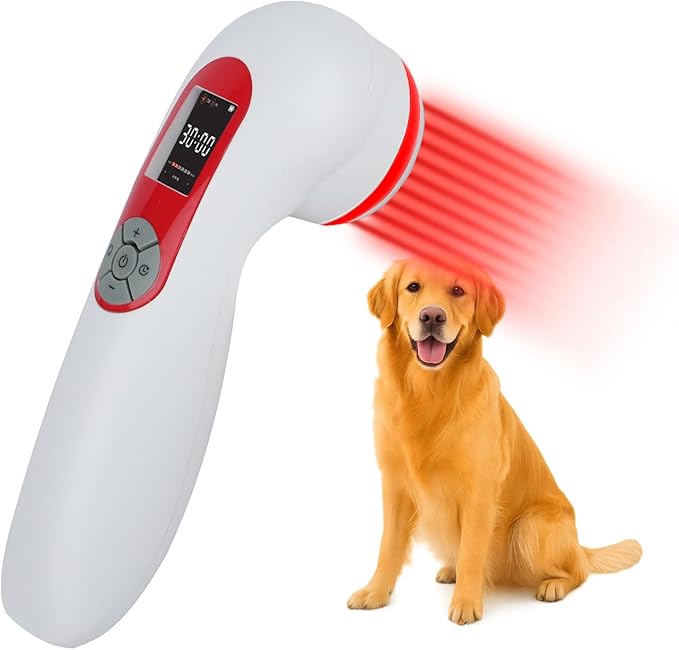 Handheld Red Light Therapy Device for Dogs and Man, LLLT Laser Light Therapy for Pets Pain Relief, Joint Muscle Knee Wrist Ankle, 5000mAh Large Capacity Rechargeable with 5 * 808nm & 10 * 650nm