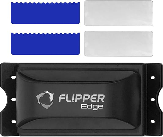 Flipper EDGE 2-in-1 Scrubber Scraper Floating Magnetic Fish Tank Aquarium Cleaner with DUAL BLADES - Efficient Glass & Acrylic Aquarium Cleaning Tools (Standard)
