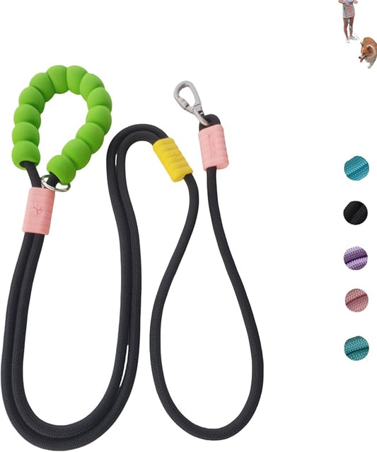 Hands Free Dog Leash,Adjustable Bungee Waist & Crossbody Leash with Comfortable Handle,Heavy Duty Nylon Rope for Small to Large Dogs,Safety Lock for Running,Hiking,Walking (Black)