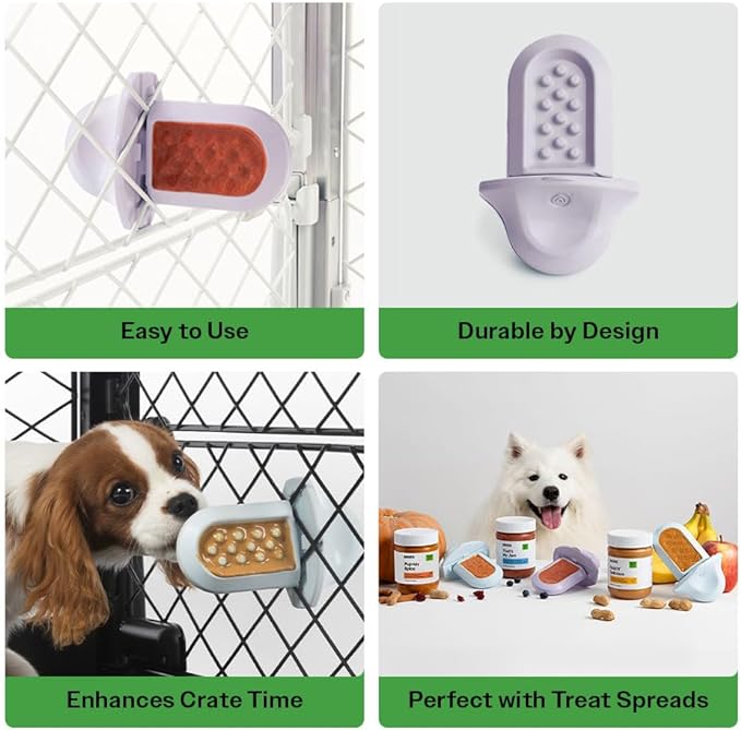 Diggs Groov Crate Training Aid for Puppies and Nervous Dogs – Calming Lick Mat for Crate Training & Separation – Puppy Enrichment Toy with Freezer Shell – BPA-Free – (Ice)