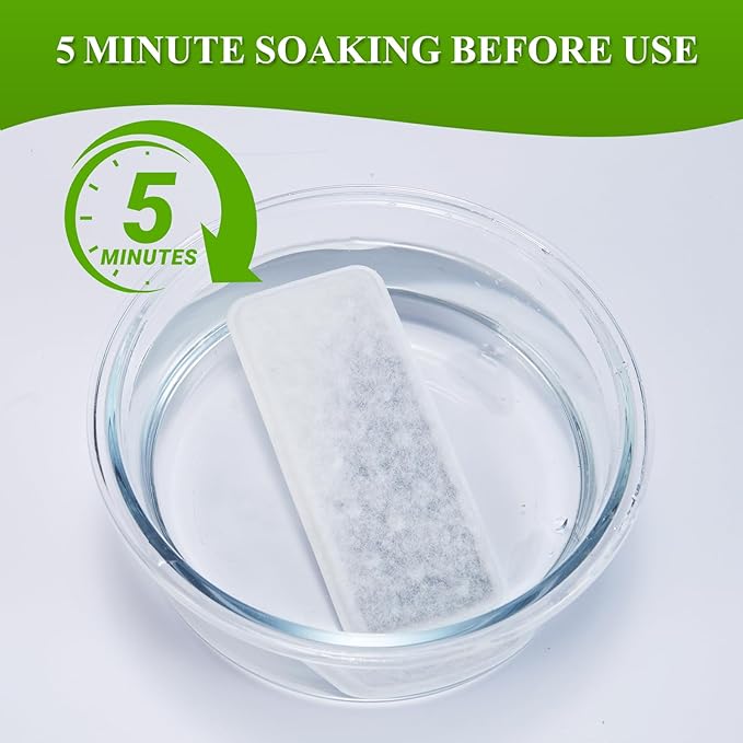 Accessories Set (Replacement Filter & Water Pump Sponge) for Dog Water Fountain- 6 pcs Packed Filters & 6 pcs Packed Sponges, Only Suitable for PETIMI Pet Water Fountain (Model PF-SS-01/02/03)