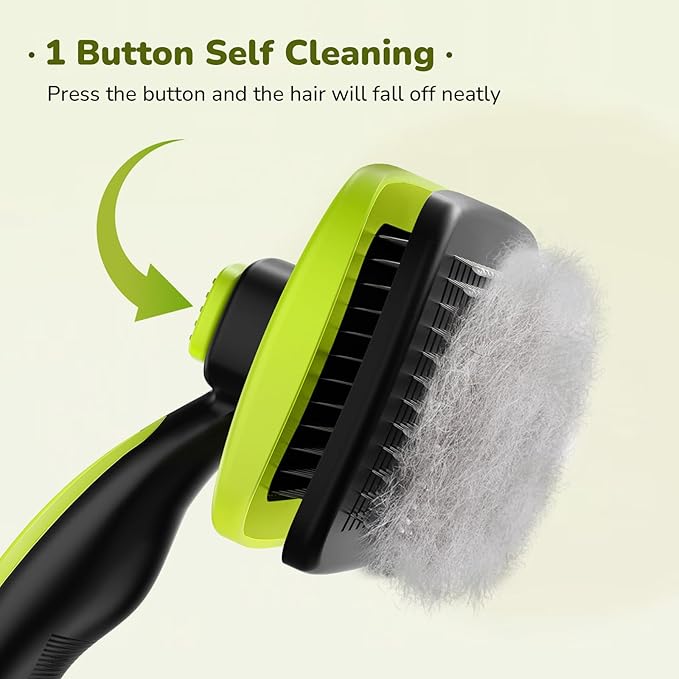 Pecute Self-Cleaning Slicker Brush for Dogs, Cats, Lightweight Dog Brush for Shedding Massaging Grooming, Cat Brush Gently Removes Loose Fur Undercoat for Dogs Cats Rabbits of All Hair Types