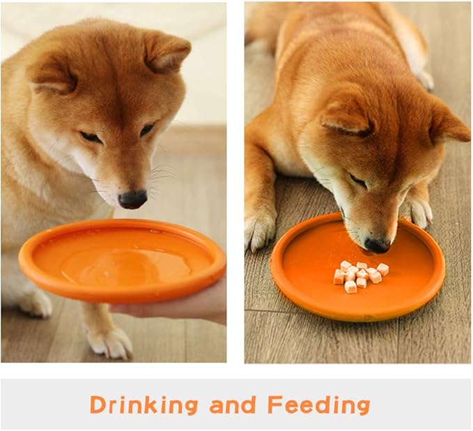 Dog Flying Discs 8.7inches Durable Pet Interactive Toys Soft Rubber for Medium Large Breeds Training Outdoor Flight Orange