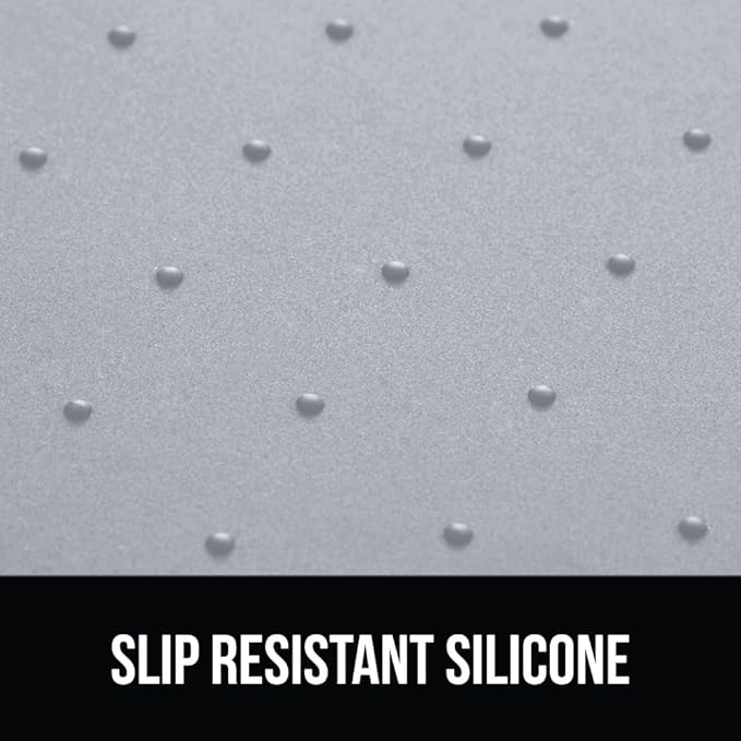 GORILLA GRIP 100% Waterproof Raised Edge BPA Free Silicone Pet Feeding Mat, Dog Cat Food Mats Contain Spills Protects Floors, Placemats for Cats, Dogs Water Bowl, Pets Accessories 18.5x11.5 Light Gray