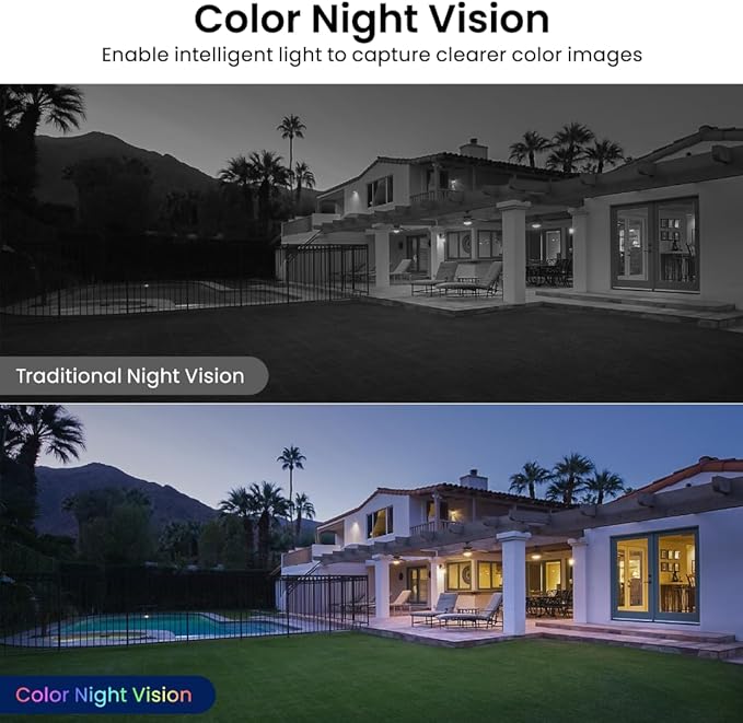 2K Cameras for Home Security-Outdoor/Indoor Camera for Dog/Cat/Pet/Nanny/Baby, Color Night Vision, White Light, Siren, 24/7 SD Recordings, Works with Alexa/Google Home, C1 (C1-White-4pack-2.4G)