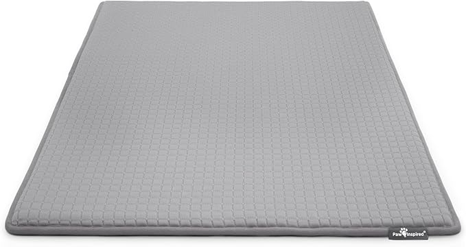Paw Inspired Cooling Orthopedic Crate Pad for Dogs, Washable Memory Foam Dog Cooling Mat (41x28 Inch Large Size for 42 Inch Kennel, Gray)
