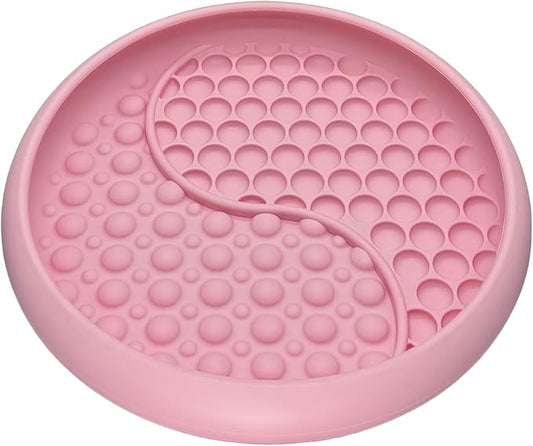 Lick Mat for Dogs, Silicone Slow Feeder Licking Mat with Non-Slip Suction Cups, Freeze-Friendly Lick Bowl for Enrichment Play, Anxiety Relief & Keeps Busy (8.0" x 1.4" Pink)