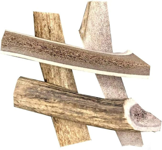 hotspot pets Premium Split Elk Antlers for Dogs - 7+ Inch Large Dog Antler Chews (4 Pack) Made in USA, Naturally Shed Antler Bone for Large Breed Aggressive Chewers - Promotes Dental Hygiene