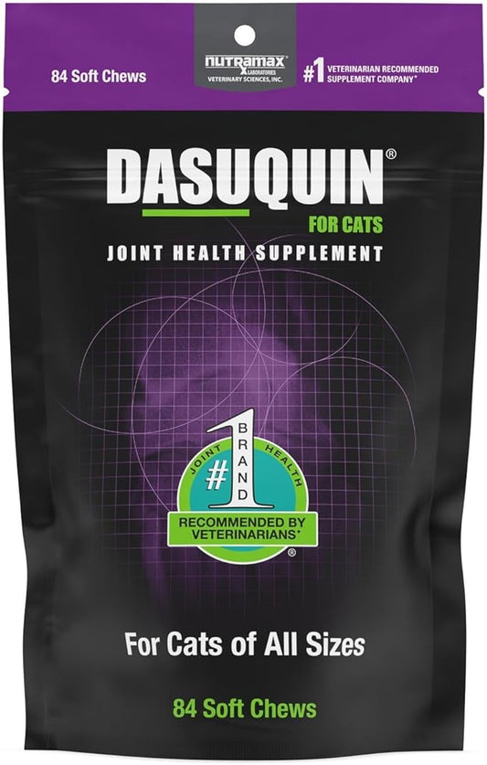 Nutramax Dasuquin Joint Health Supplement for Cats - With Glucosamine, Chondroitin, ASU, Boswellia Serrata Extract, Green Tea Extract, and Omega-3, 84 Soft Chews
