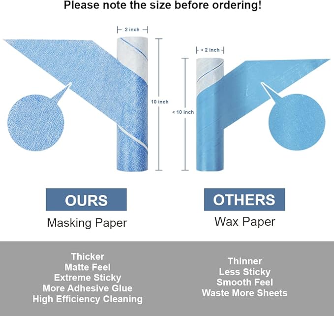 Layers Large Mega 10in Wide Roller 75 Sheets, 2 Pack Wide Refills with 4-Foot Extendable Handle